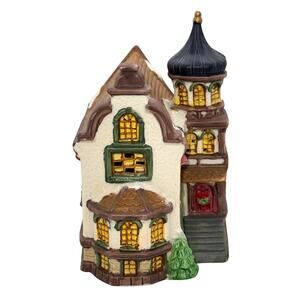 Cobblestone Corners 2002 Village Hotel Light-Up Building Vintage Christmas Decor